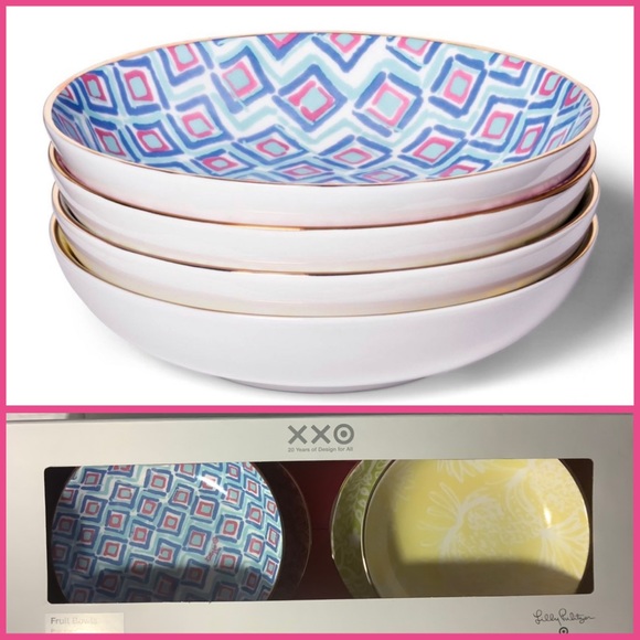 NWT Lilly for Target Porcelain Fruit Bowls, Four - Picture 3 of 3